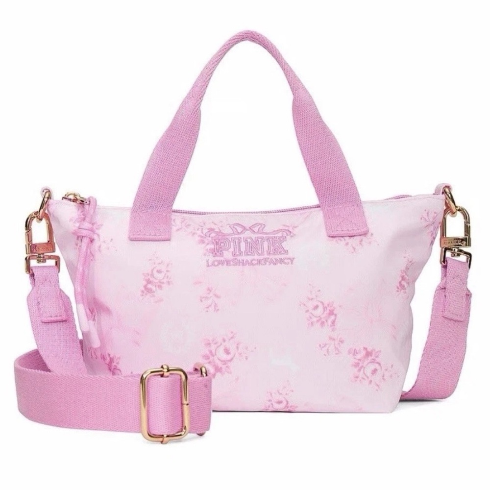LoveShackFancy Victoria’s Secret PINK Beaux Floral Print Mini Tote Bag Purse - Picture 9 of 13